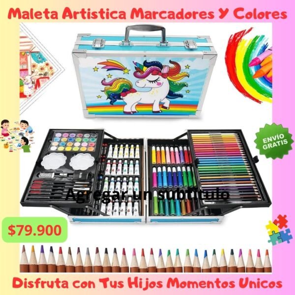 Kit De Arte Con Maleta De Lujo Para Niñas y Niños - Imagen 5