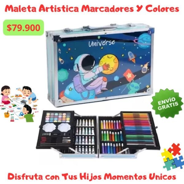 Kit De Arte Con Maleta De Lujo Para Niñas y Niños - Imagen 6