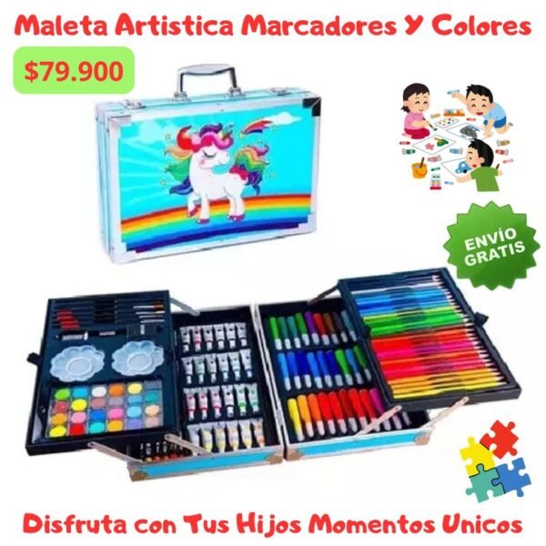 Kit De Arte Con Maleta De Lujo Para Niñas y Niños - Imagen 7
