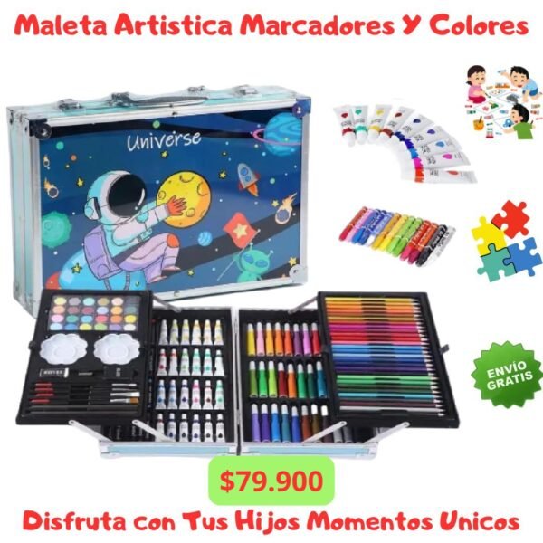 Kit De Arte Con Maleta De Lujo Para Niñas y Niños - Imagen 9
