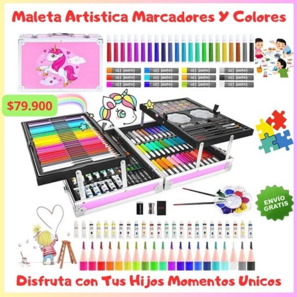 Kit De Arte Con Maleta De Lujo Para Niñas y Niños - Imagen 10