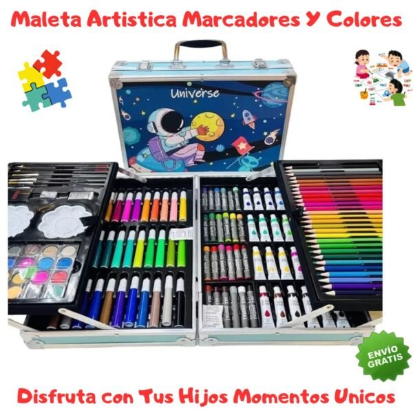 Kit De Arte Con Maleta De Lujo Para Niñas y Niños - Imagen 4